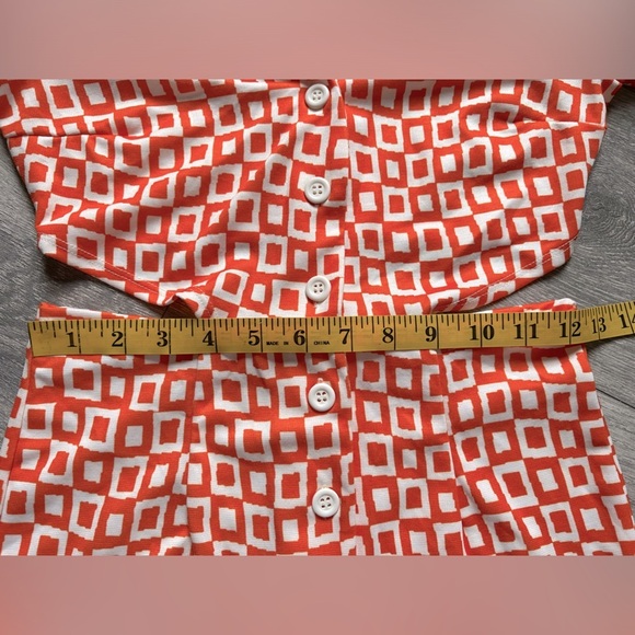 NWOT! ASOS DESIGN jersey jacquard collar retro romper in geo print size 2 - Picture 10 of 13